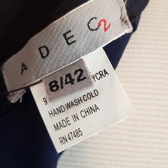 NWT ASEC2 Navy Zip back mini skirt by Philippe Adec SZ 8 - Picture 2 of 10